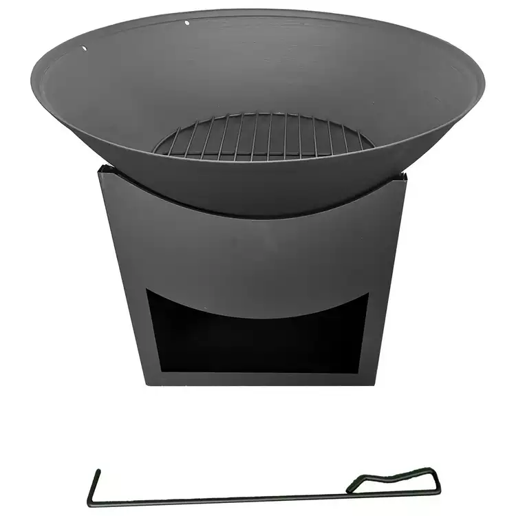 Habitat Steel Firepit With Log Storage