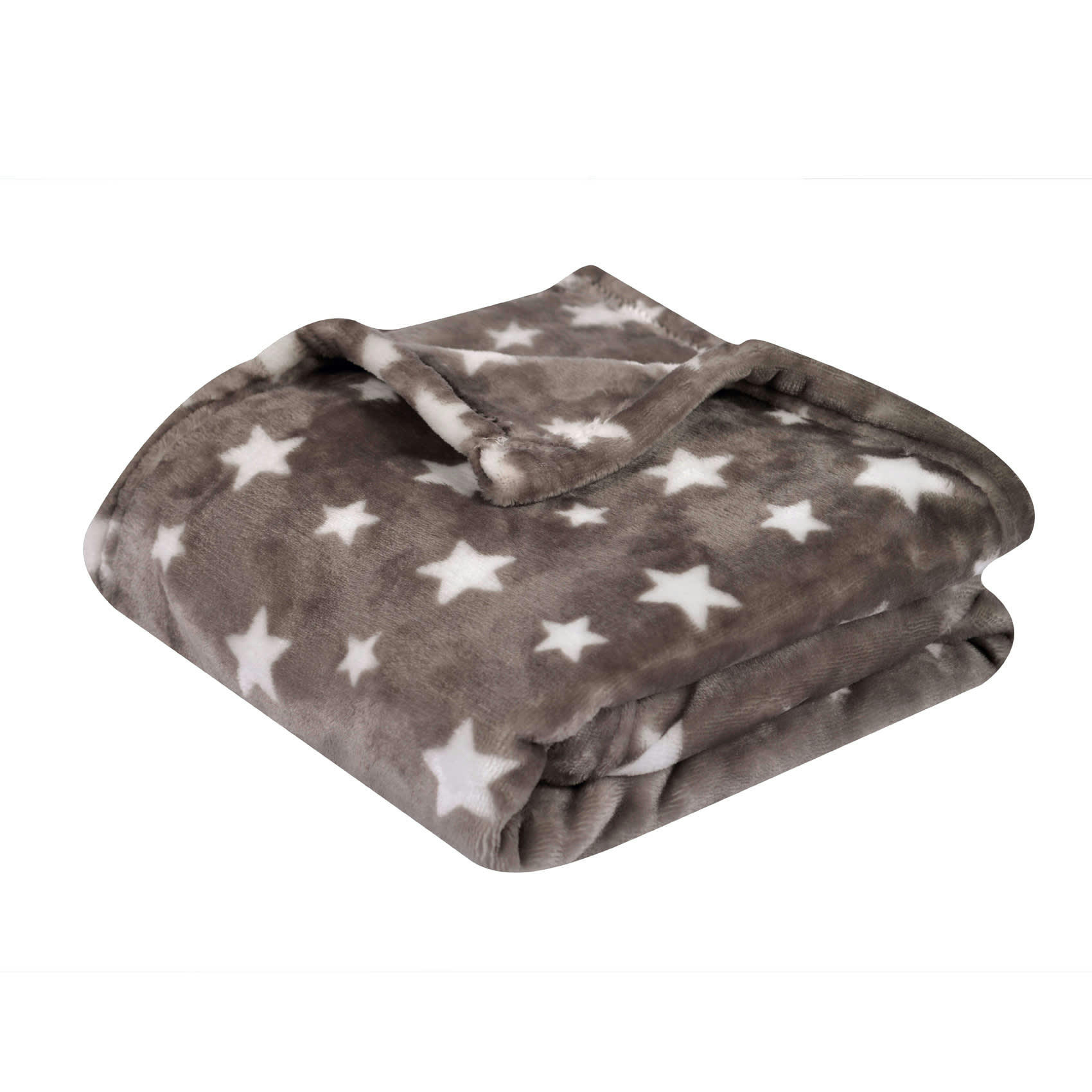 - Couverture enfant imprimée étoiles microfibre gris clair 100x150 cm