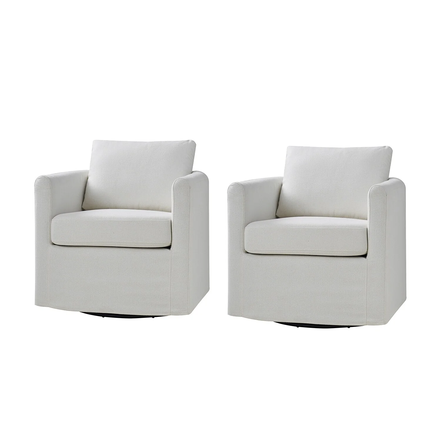 Erkenbald Modern 360-Degree Swivel Chair with Removable Slipcover Set of 2 by HULALA HOME