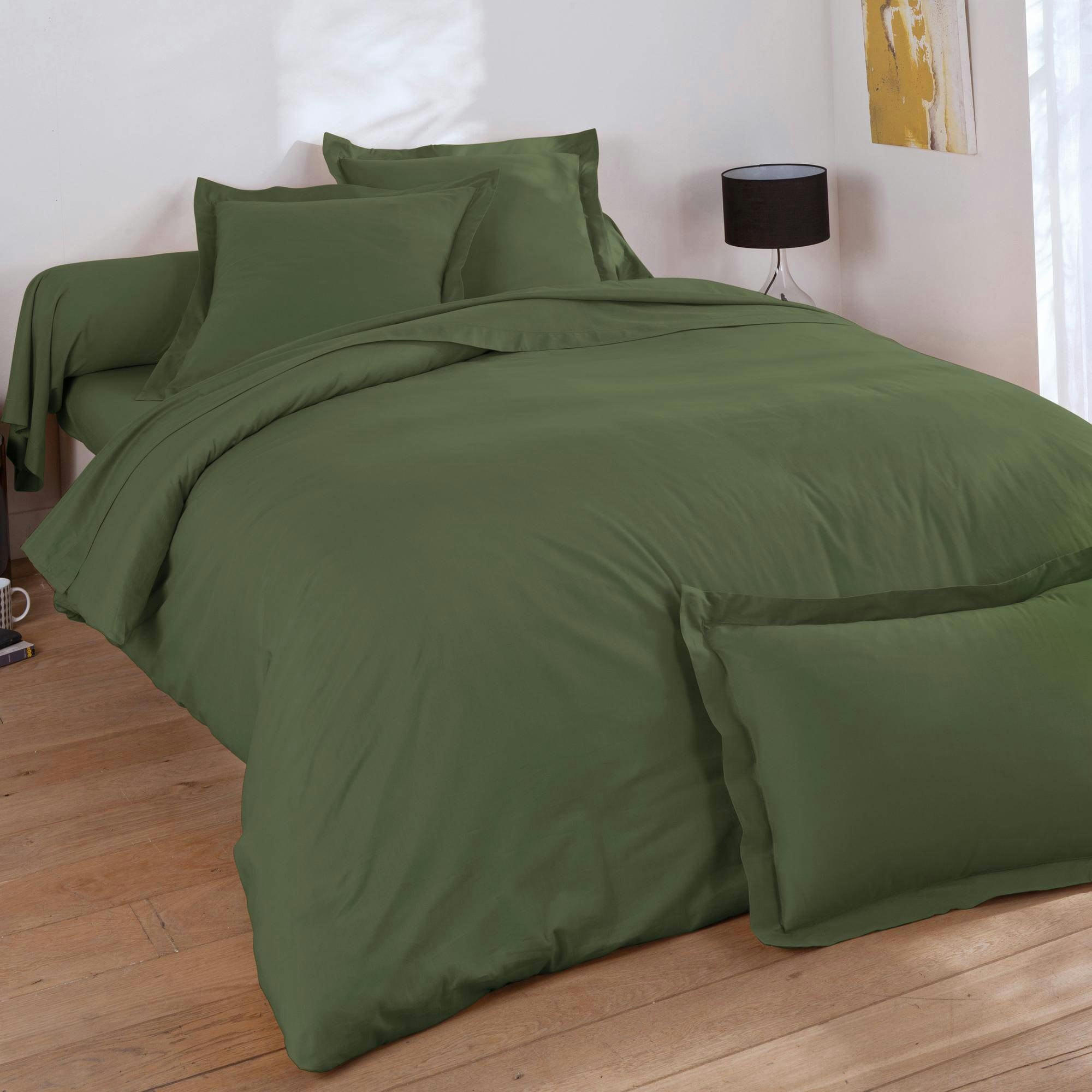 COTON UNI LAURÉAT - Housse de couette 260x240 vert lichen en coton
