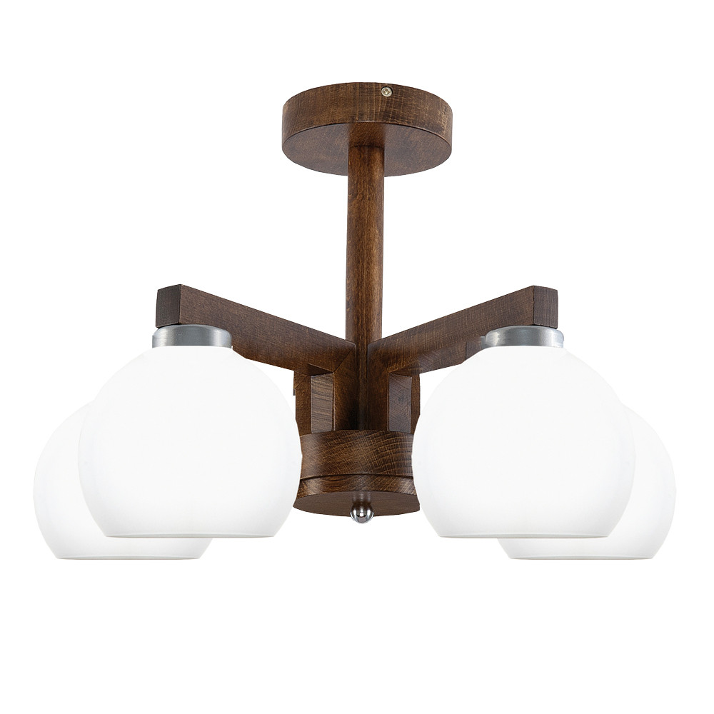 Lampa sufitowa EDYLIT retro drewniana vintage 5xE27 ADELAJDA ANTYK 9-1120