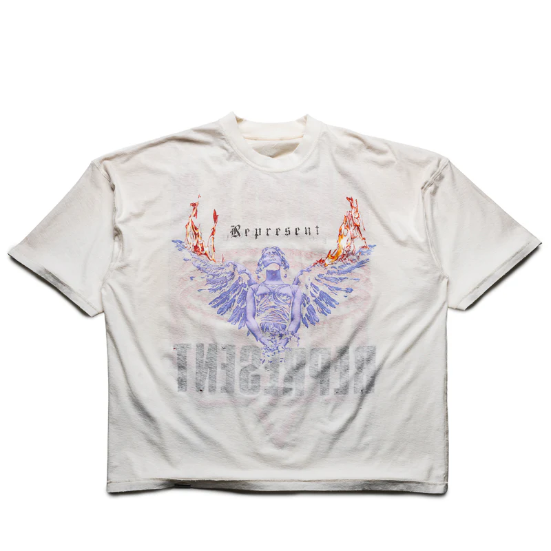 Represent Reversible Living Legacy Tour Tee - Washed Ecru