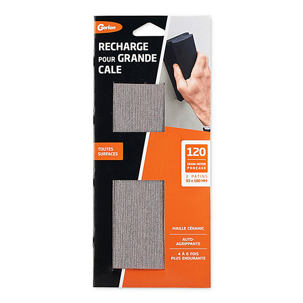 3 patins d'abrasif céramic grain moyen