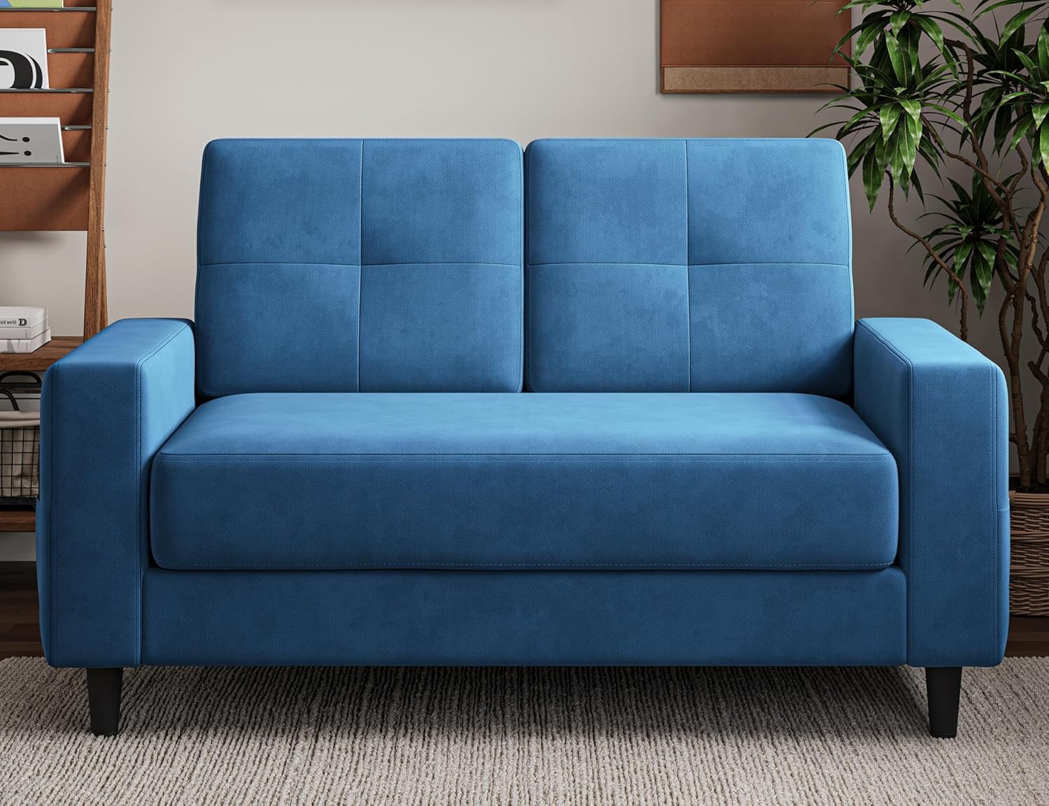 Txtin's Loveseat Sofa | 53 Love Seat | Small couches for Small Spaces | 2 Seater Mini Couch for Bedroom Apartment Office Living Room Blue