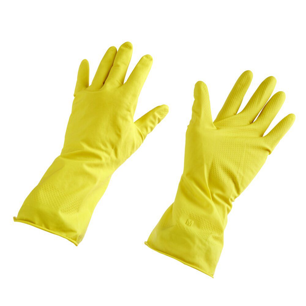 Gants de ménage latex jaune Taille M