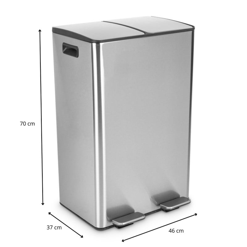 Pedaalemmer 2 vakken - 60 liter