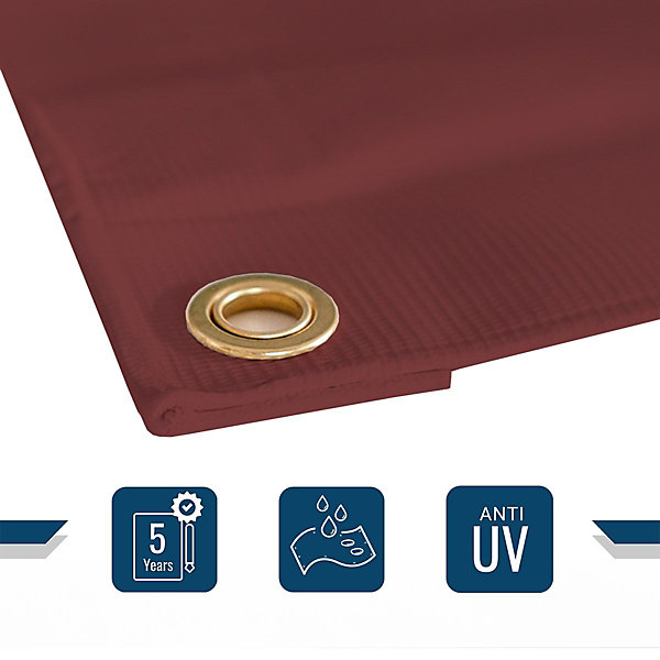Bâche de Protection 4x4 m Rouge Bordeaux - Garantie 5 ans TECPLAST - LP506MU - Bâche PVC étanche - Résistance Anti-UV