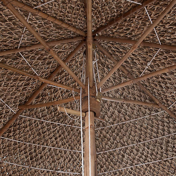 Parasol en bambou avec toit en marron Helloshop26