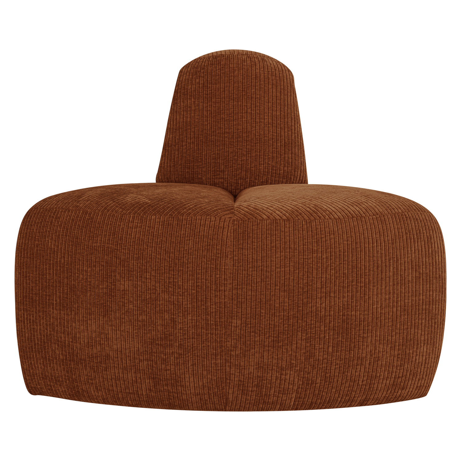 WOOOD eetbank hoek rond rugleuning Mojo - Ribstof - Roestbruin - 83x100x74