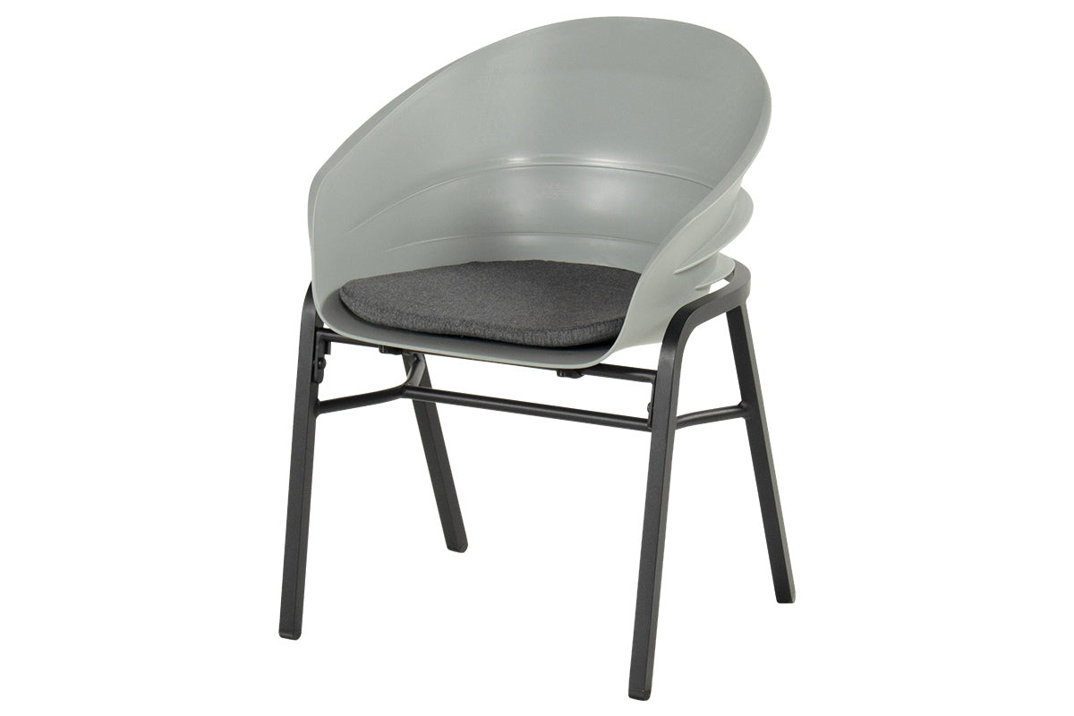 Hartman Tuinstoel Tubb - Grijs - Zithoogte 46cm - Set Van 2