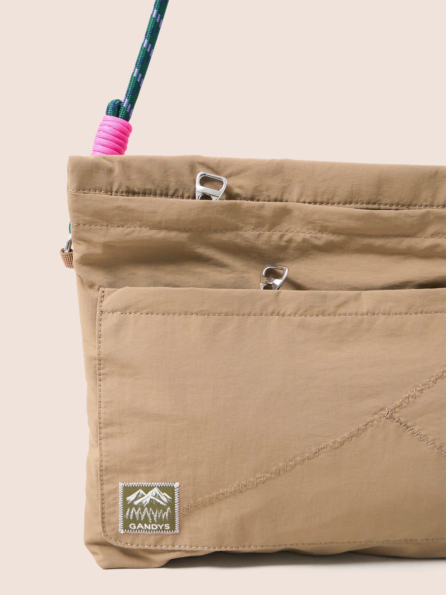 Carabiner Club Recycled Envelope Crossbody Bag in Taupe