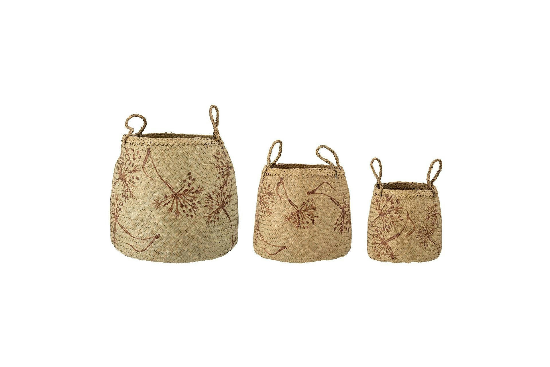 MOLLI - Lot de 3 corbeilles en jonc de mer beige