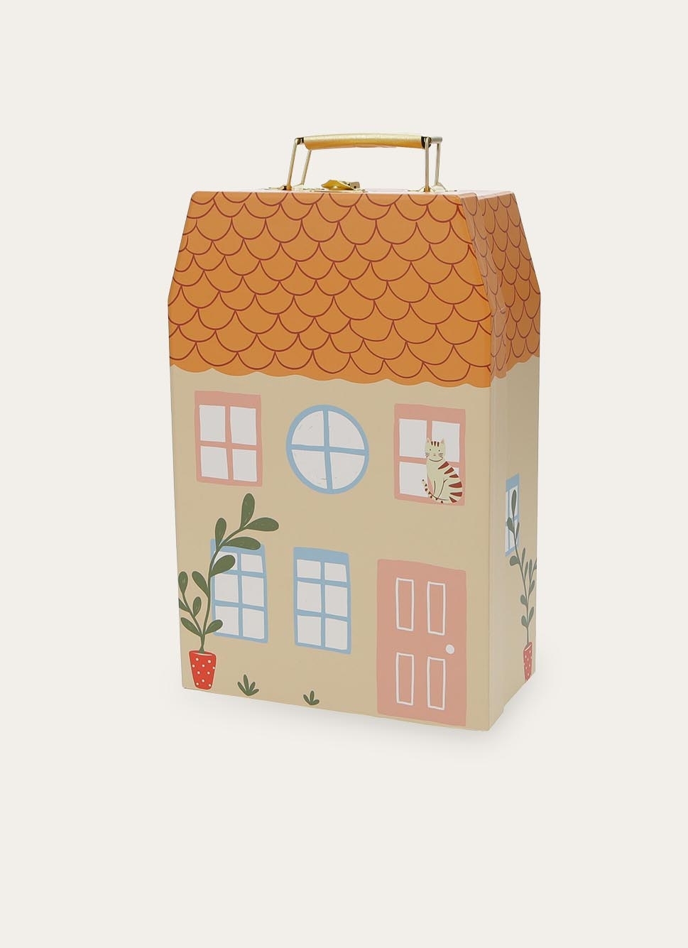 VALISETTE EN CARTON EN FORME DE MAISON MULTICOLORE