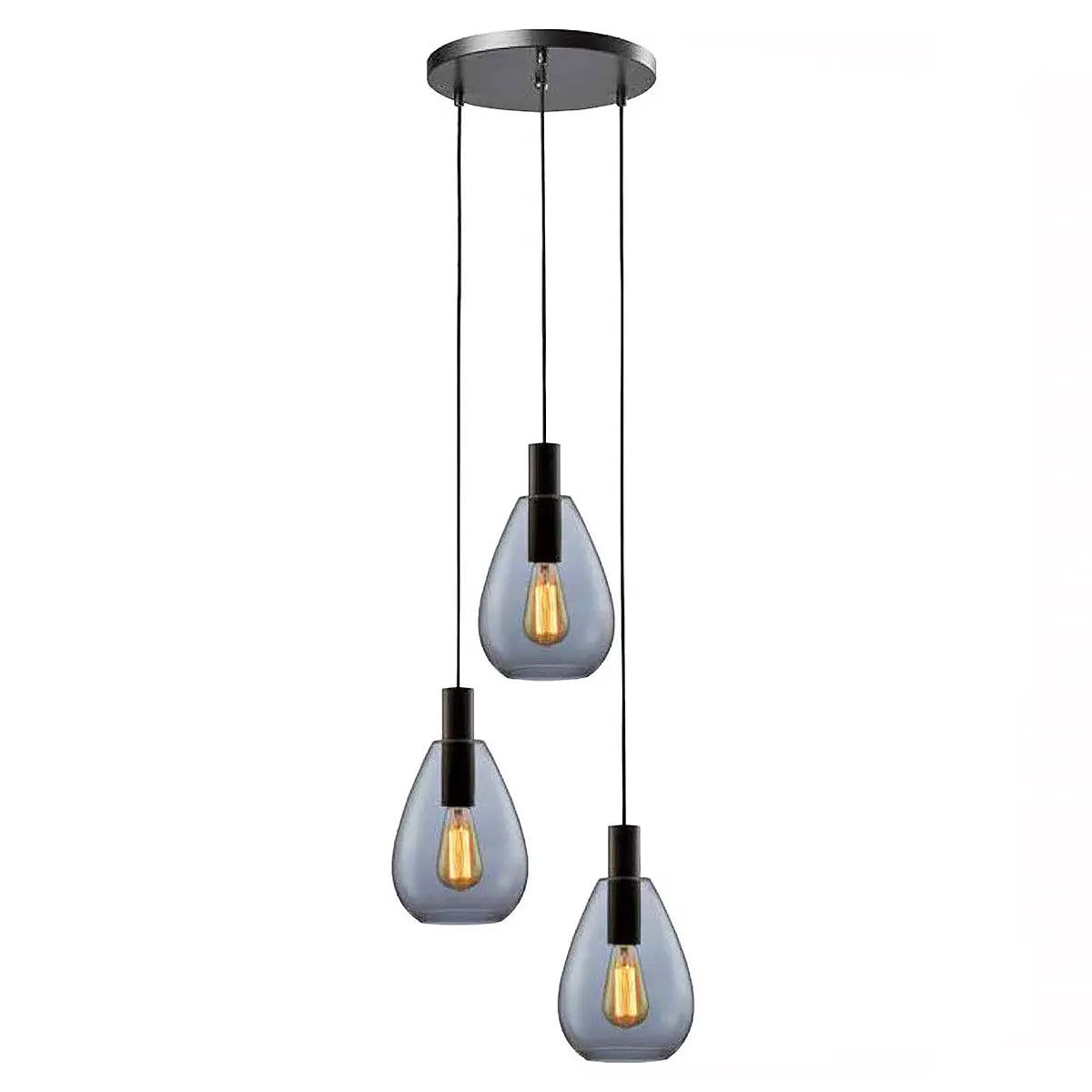 Freelight hanglamp Dorato - 3 lichts - 35 x 150  cm - zwart