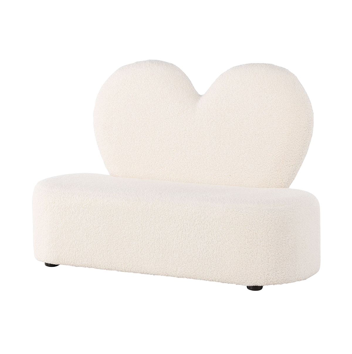 Nest living Aryna teddystof kinderbankje wit