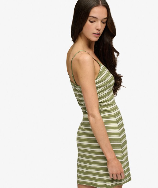 Stripe Ribbed Jersey Mini Dress