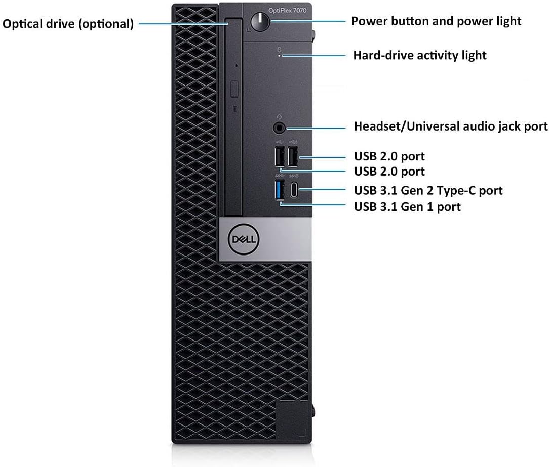 Dell OptiPlex 7070 SFF Desktop Computer PC  Intel 8 Core i7-9700 3.0GHz up to 4.70GHz 32GB DDR4 Ram New 1TB NVMe M.2 SSD AX210 Built-in WiFi 6E Windows 11 Pro  Wireless Keyboard & Mouse (Renewed)