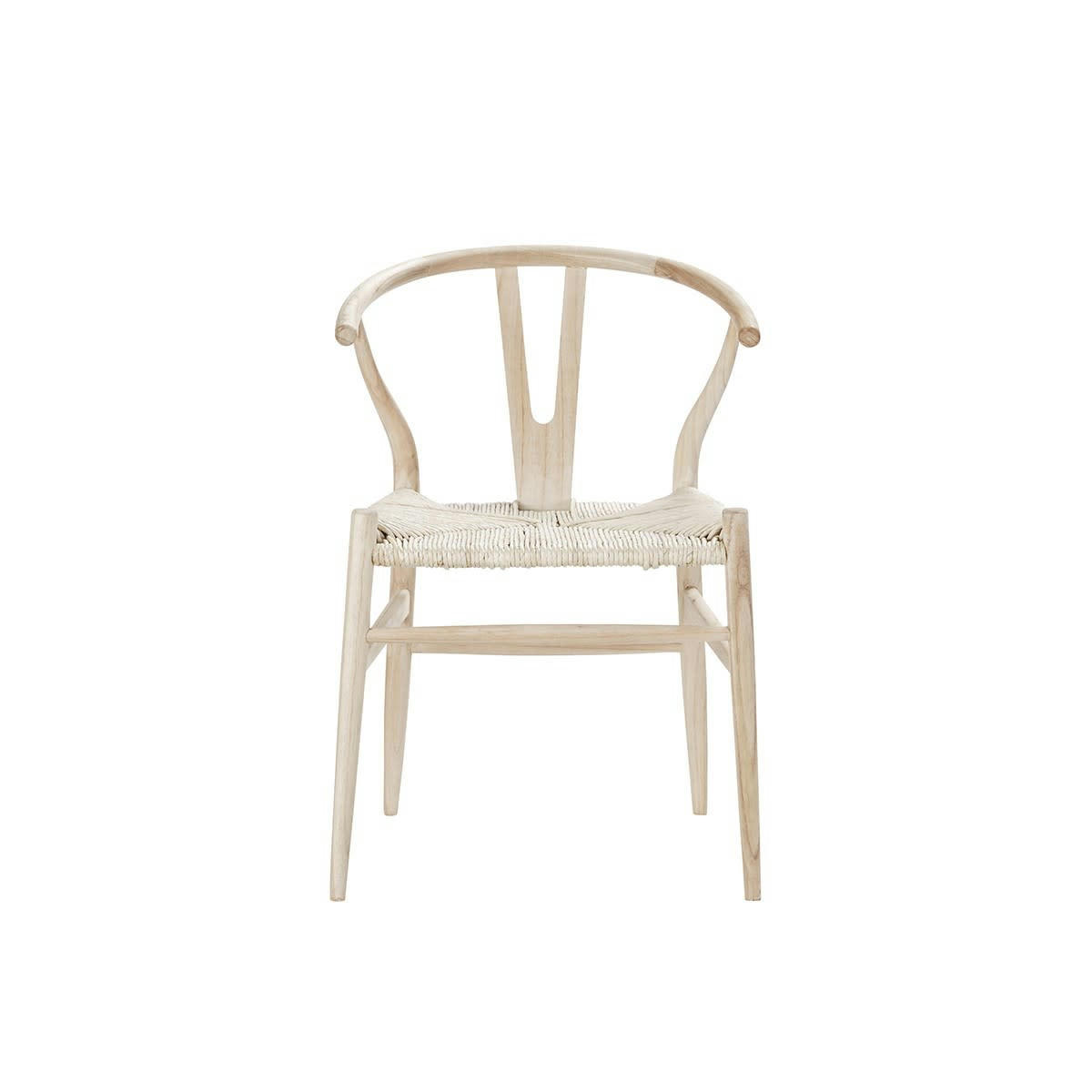 - Chaise en mindi massif assise tisssée