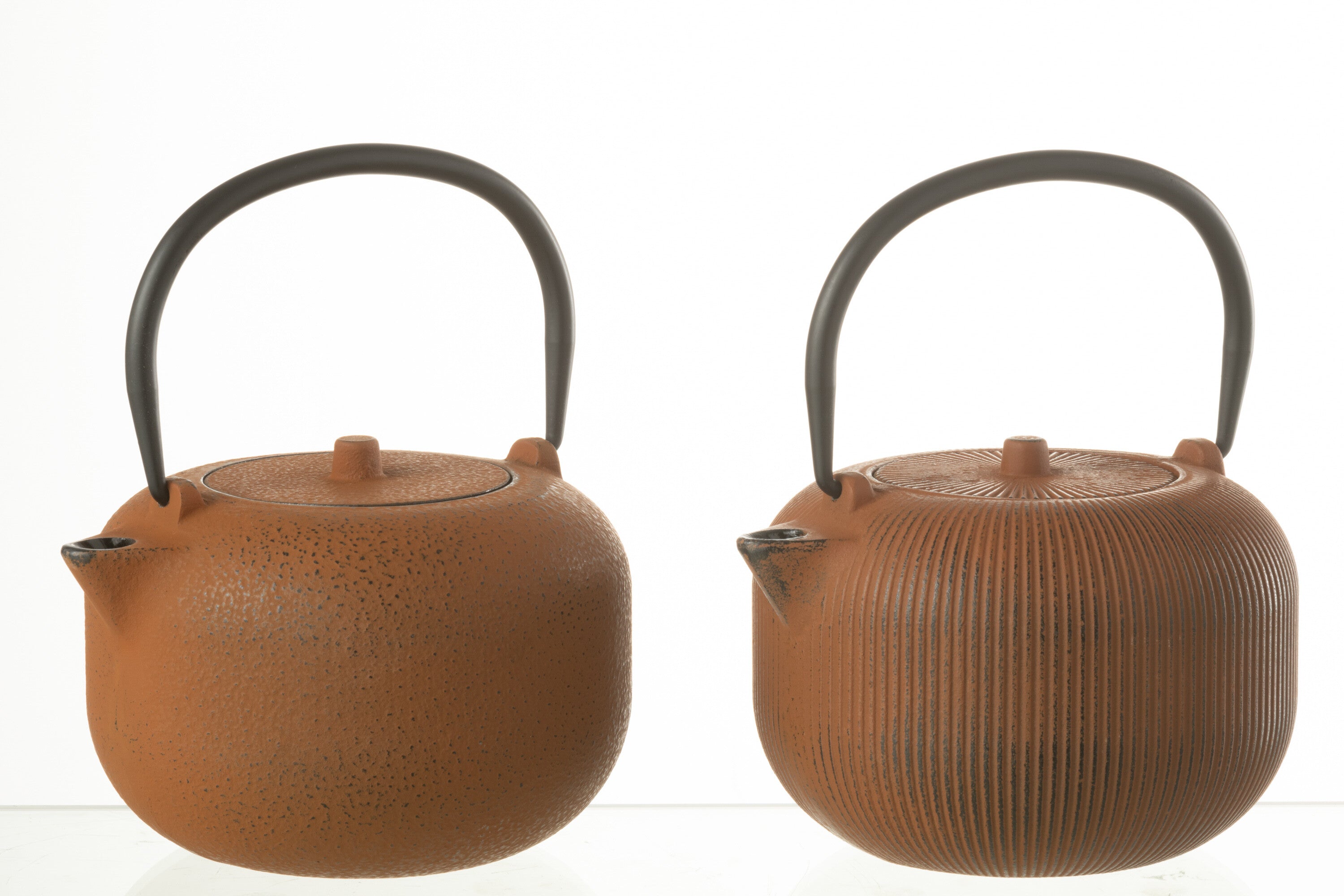 J-Line theepot - metaal - bruin - 2 stuks