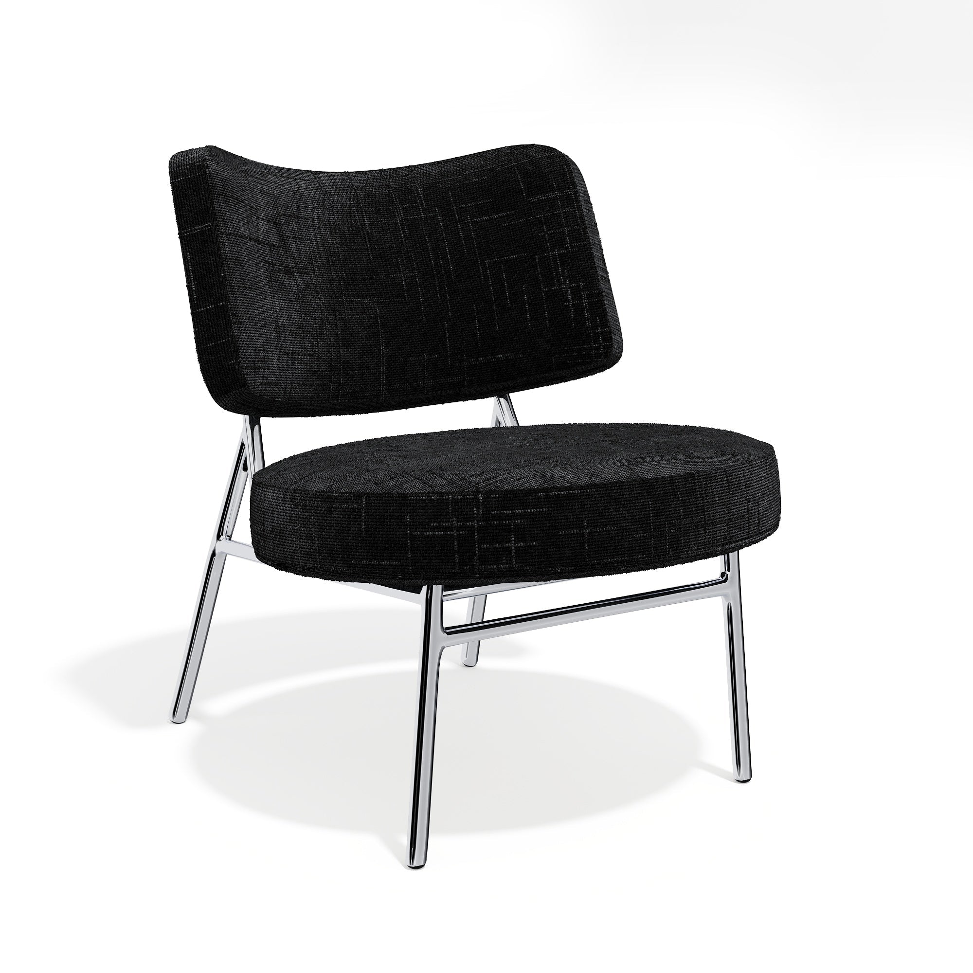 Sia Home - Fauteuil IGGY - Fluweel weefsel - Zwart - 60cm