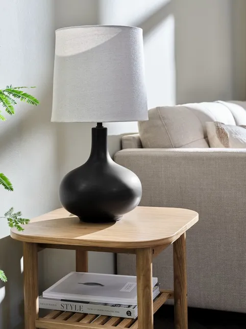 Bordlampe JOACHIM Ø27xH54cm beige/sort