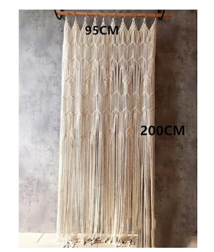 NNEOBA Boho Bliss: Hand-Woven Cotton Door Curtain Tapestry for Artistic Decor