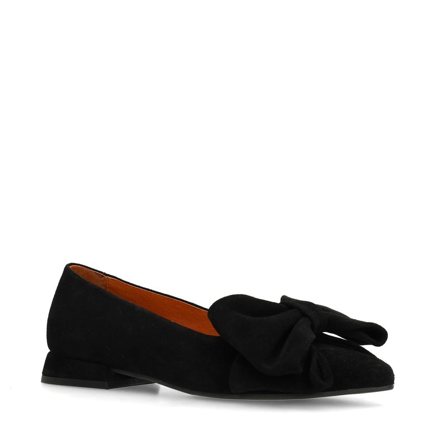 Manfield Zwarte suède loafers