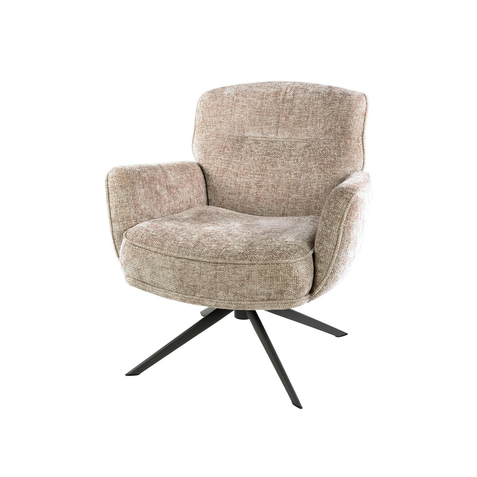 Fauteuil salon pivotant beige à dossier souple ASCOLI