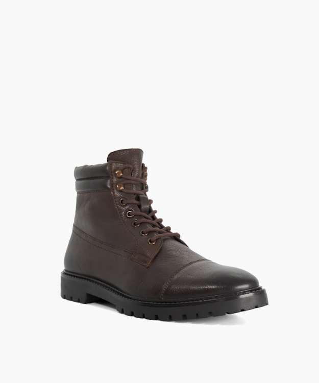 Sawyeer Dark Brown - Leather Lace-Up Boots