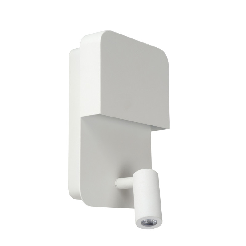 Lampe de chevet murale LED Boxer blanche 5 W LUCIDE