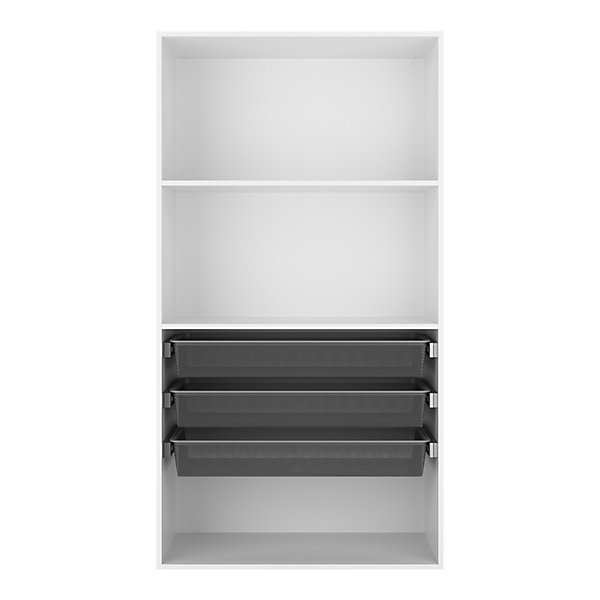 Dressing ouvert tablettes et tiroirs blanc GoodHome Atomia H. 187,5 x L. 100 x P. 45 cm
