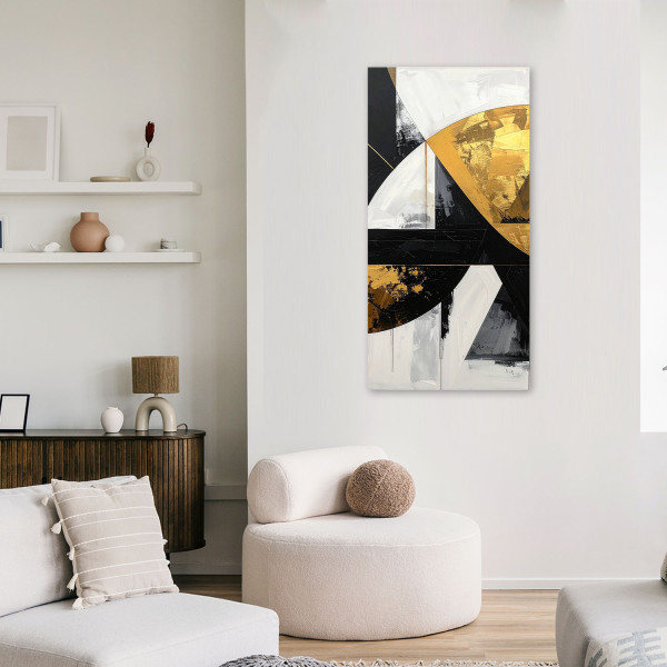 Obraz do salonu sypialni biura loftu, Abstrakcja kształty czarny 40x80