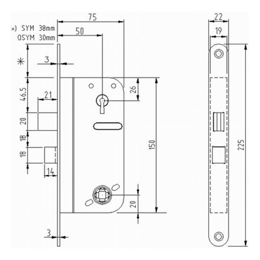 LÅSEHUS ASSA ABLOY FAS 90002