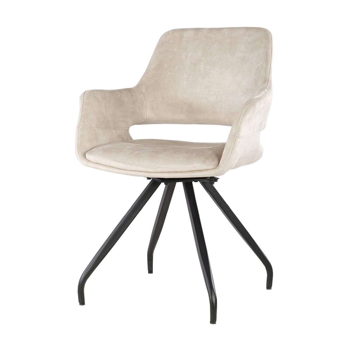 Livingfurn eetkamerstoel Capp beige - 2 stuks
