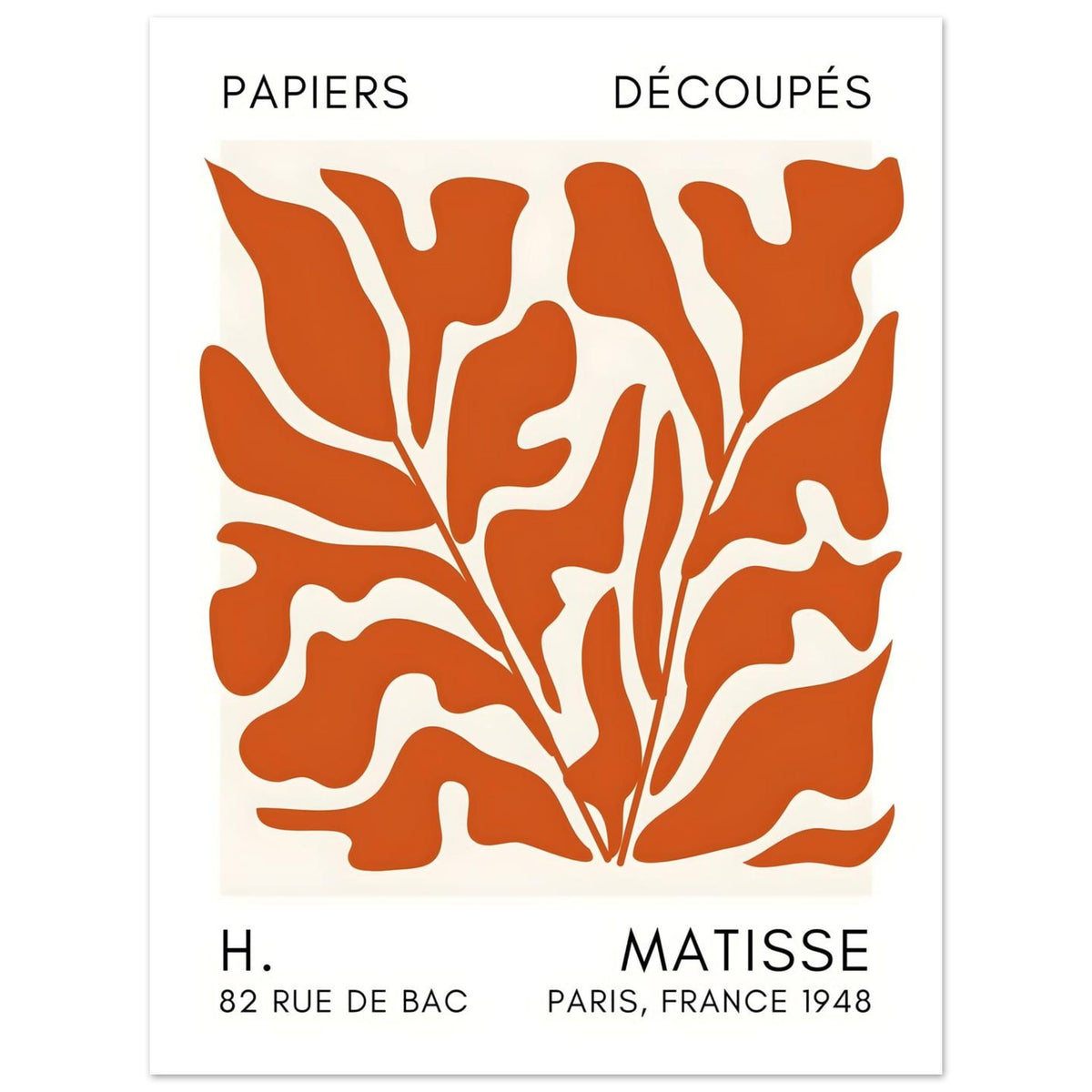 Artfulprints Poster Matisse – Seabed shapes orange  - 30x40 cm - Oranje