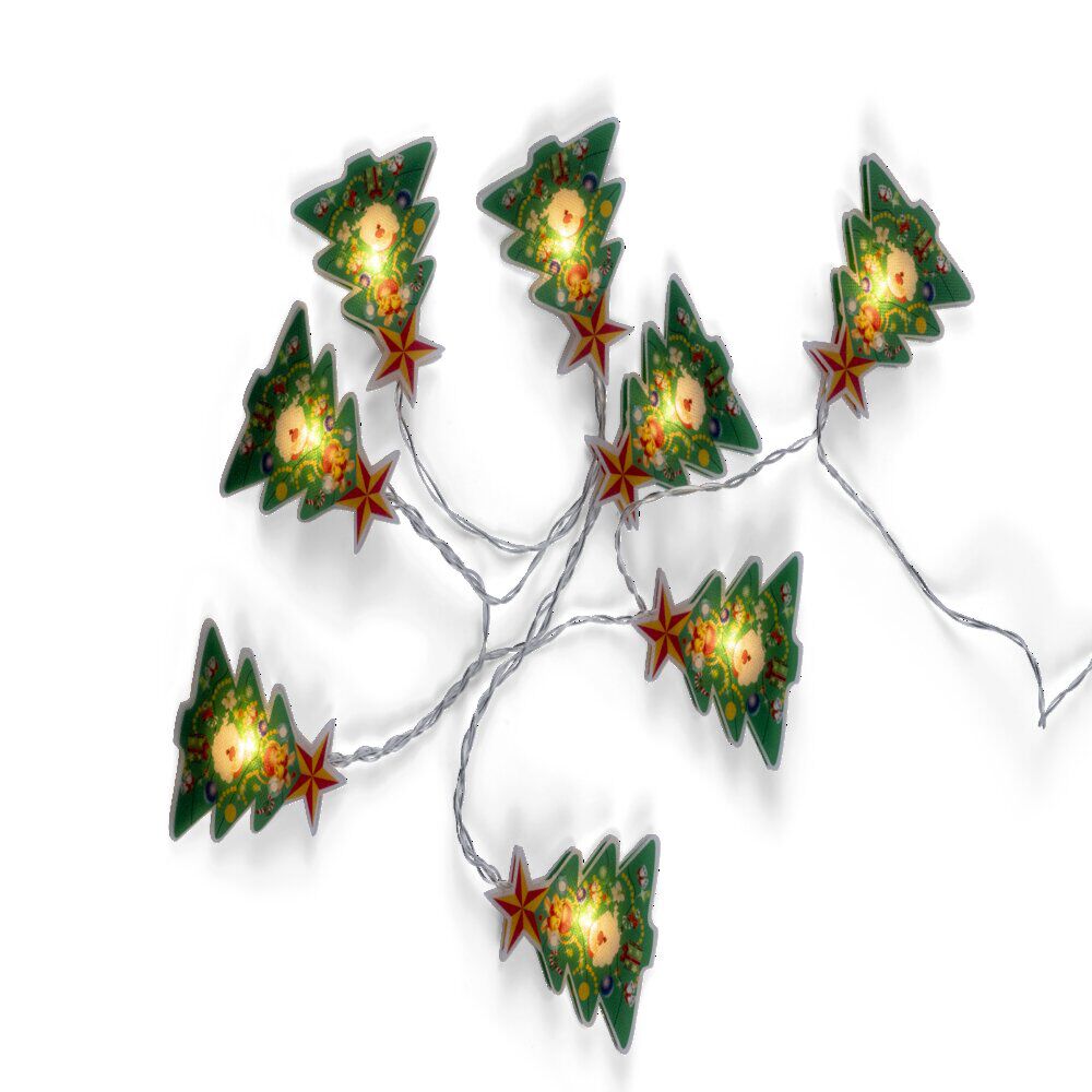 Guirlande lumineuse intérieur 8LED sapins de No&euml;l à piles 1,4m