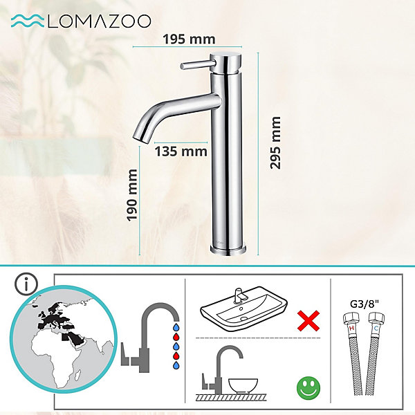 Mitigeur de lavabo LOMAZOO chromé Nemesis