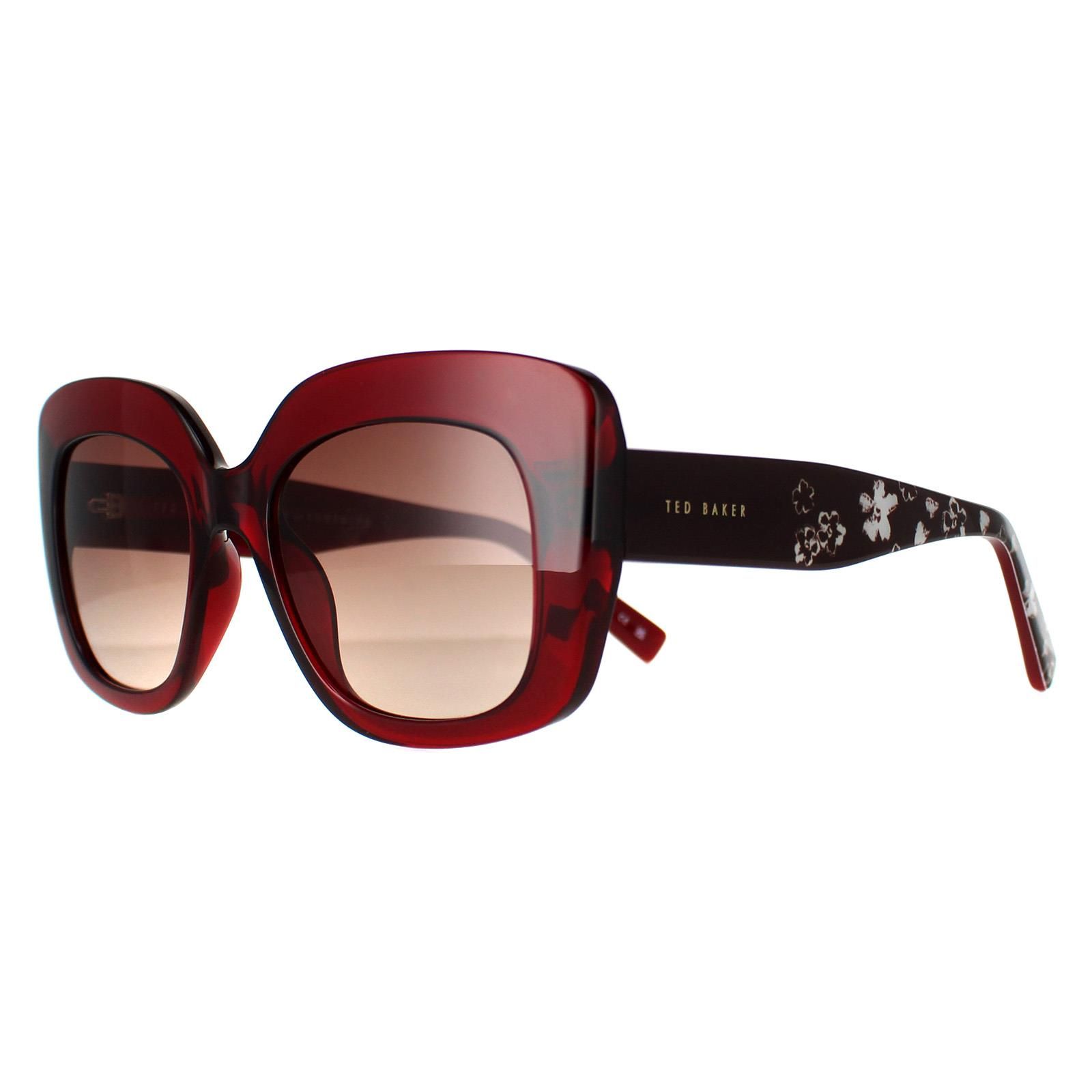 Ted Baker Cat Eye Crystal Dark Red Brown Red Gradient TB1675 Hattie