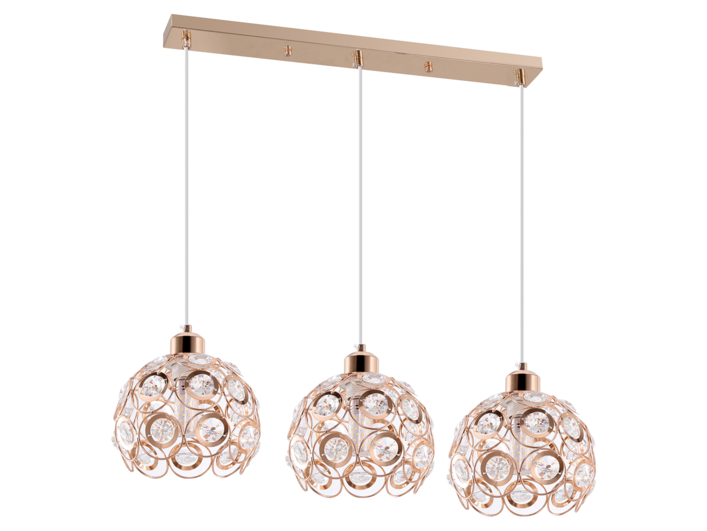 Lampa wisząca Florence 3-punktowa stalowa złota