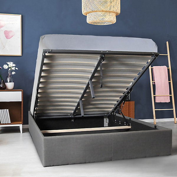 Lit coffre GENOA 160x200   1 sommier / Gris foncé