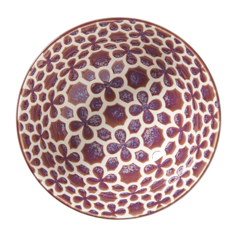 Schaaltje Nore groot - paars/geel - &Oslash;15.8x7.3 cm