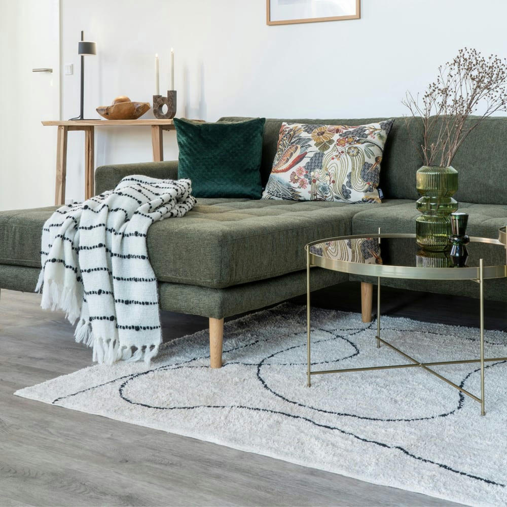 TAMPA - Tapis avec formes organiques noir  et  blanc 160x230 cm