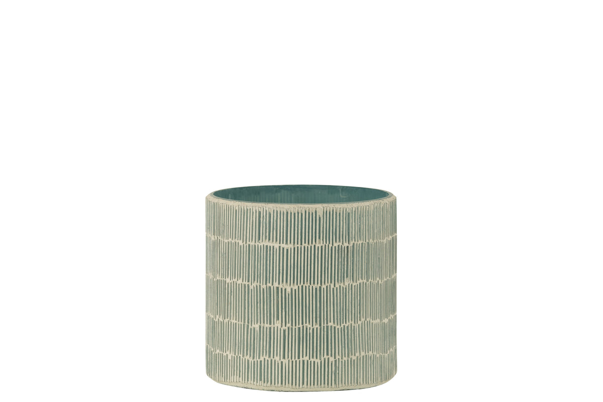 J-Line windlicht Mozaiek - glas - grijs - medium