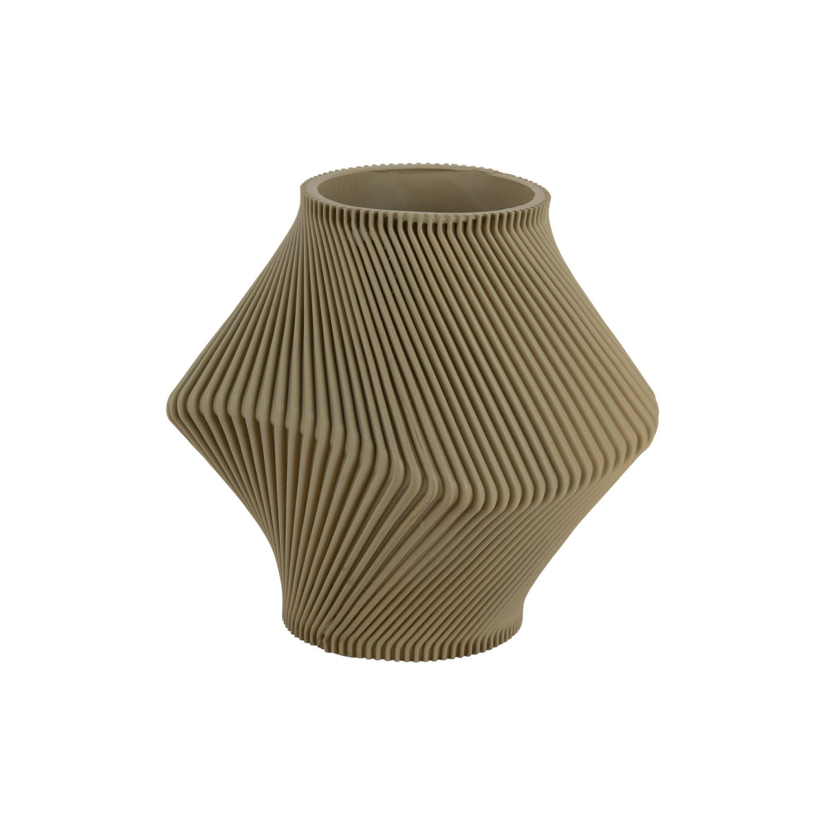 Present Time vaas Twisted Rib - groen - Ø18cm