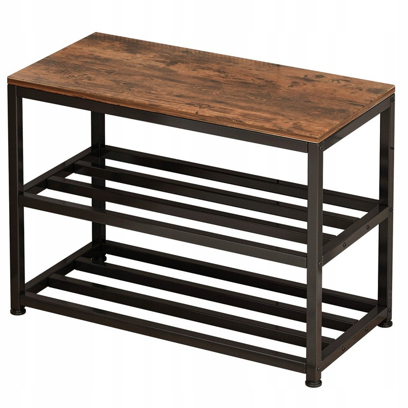 Szafka na buty siedziskiem duża półka industrialna loft drewno retro 62 cm