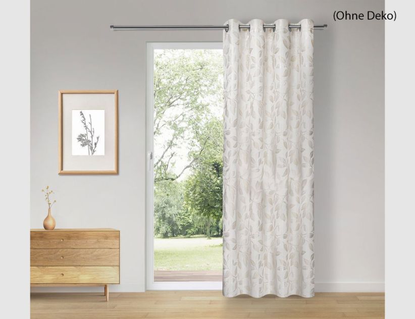 Ösenschal Blätter Beige