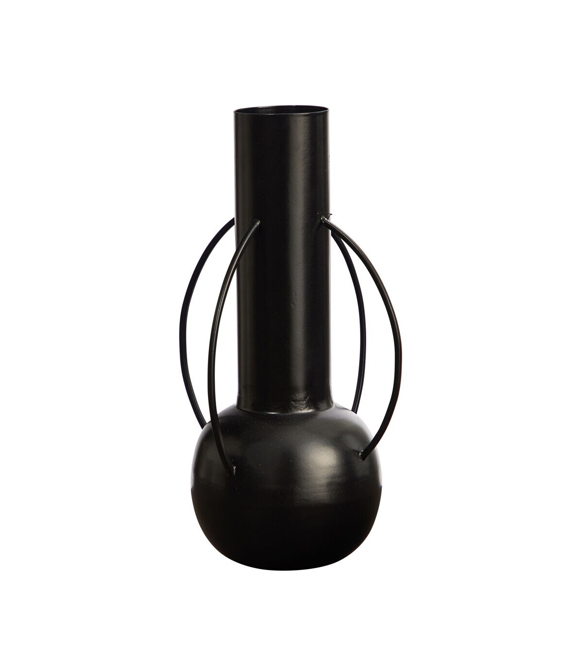 Nearly Natrual 14 Black Contemporary Metal Vase