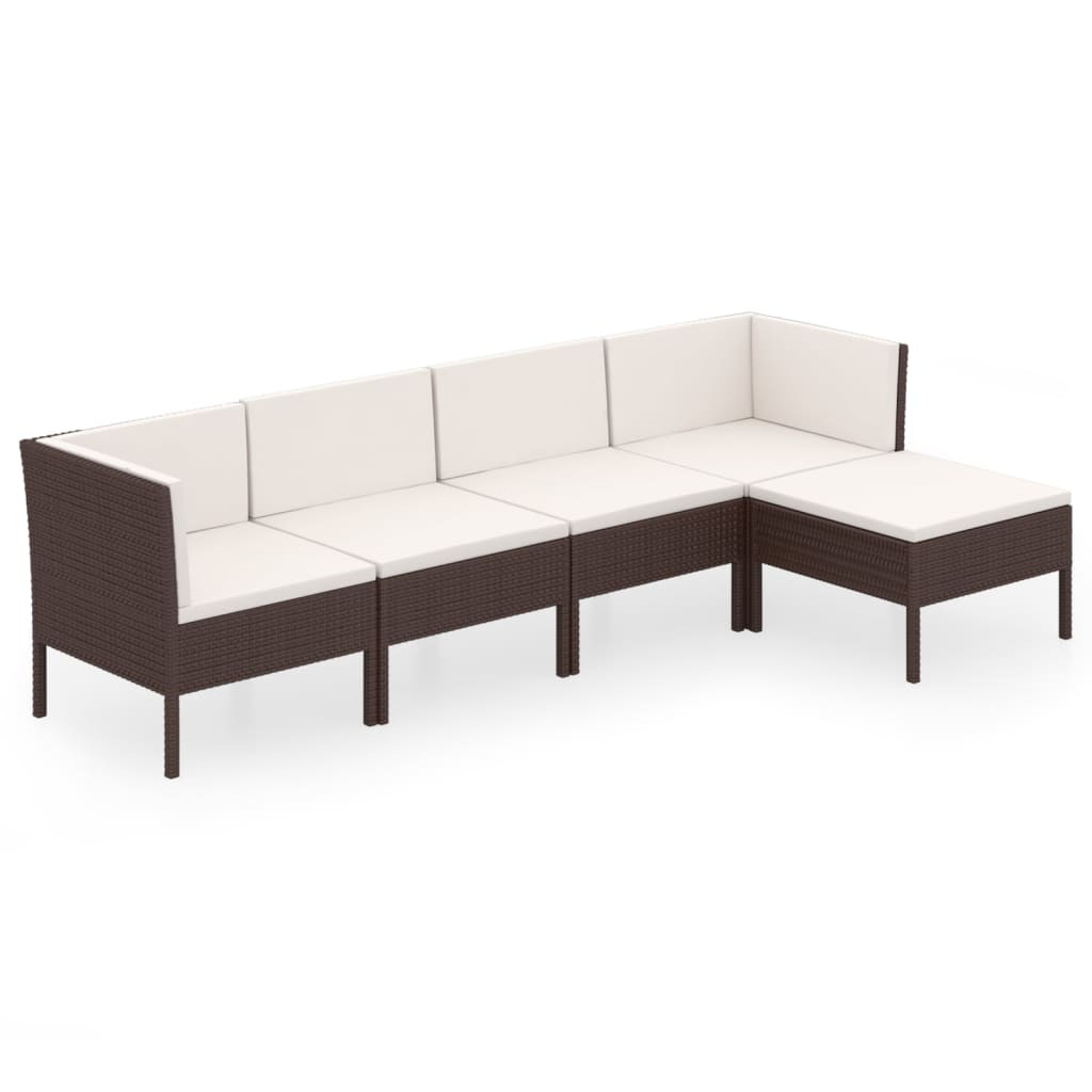 Zestaw wypoczynkowy do ogrodu Brąz Technorattan 2x sofa środkowa   2x