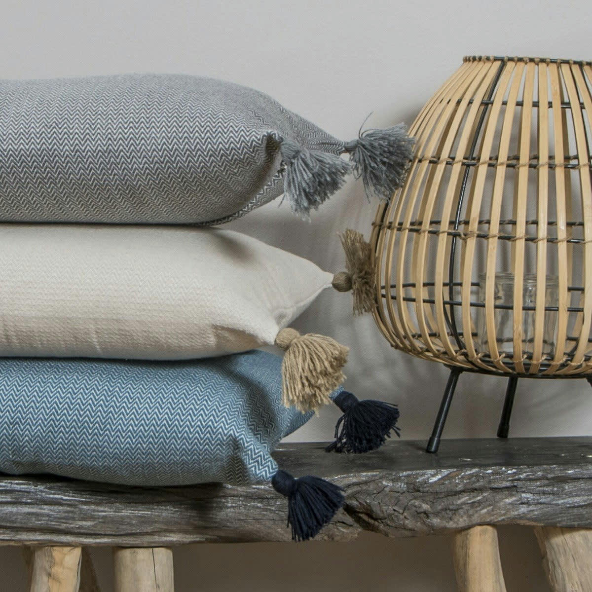 STOCKHOLM - Housse de coussin coton  50x30 taupe clair