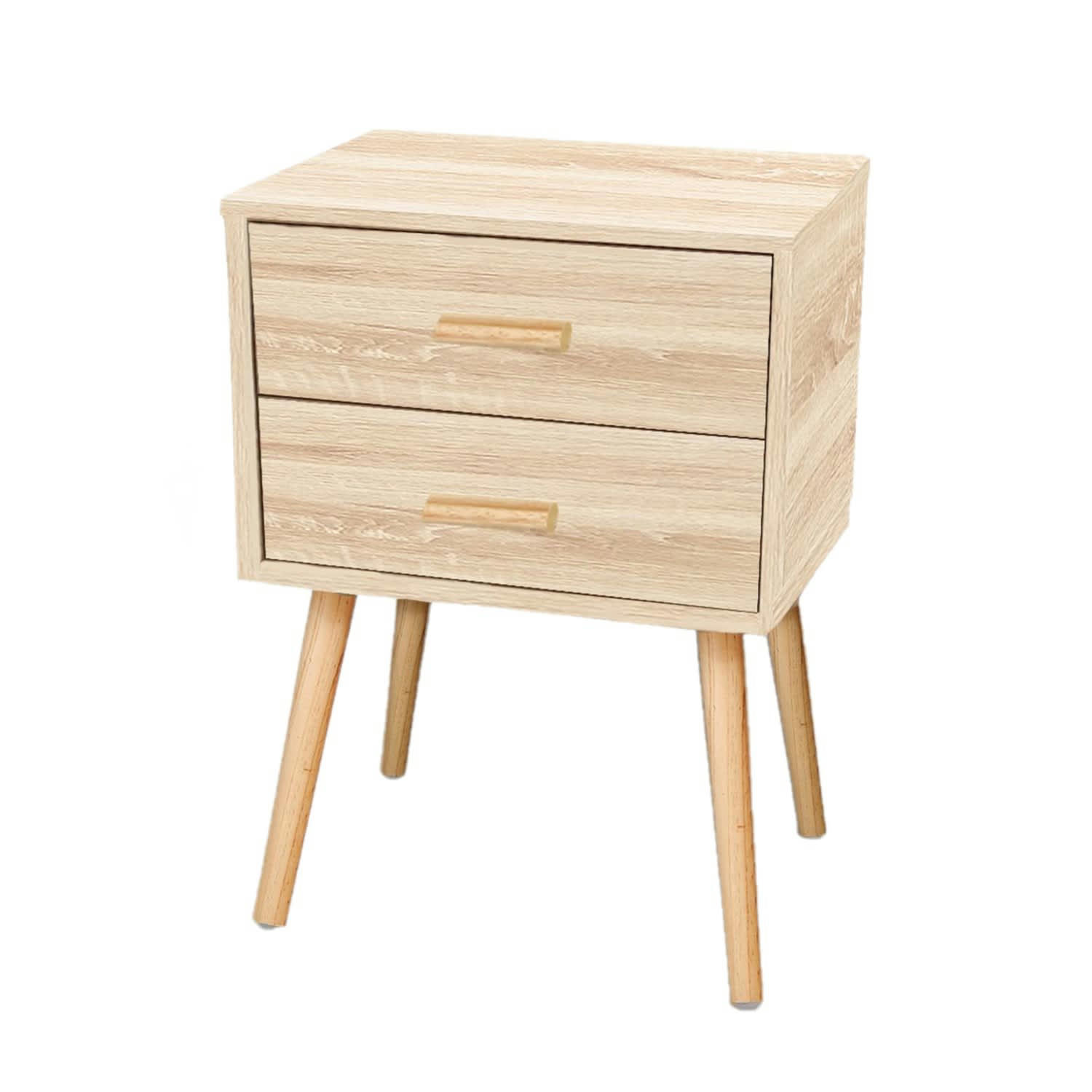 - Table de chevet 2 tiroirs 45x35x60cm marron